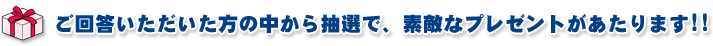 ☆ご回答いただいた方の中から抽選で素敵な商品をプレゼント!!