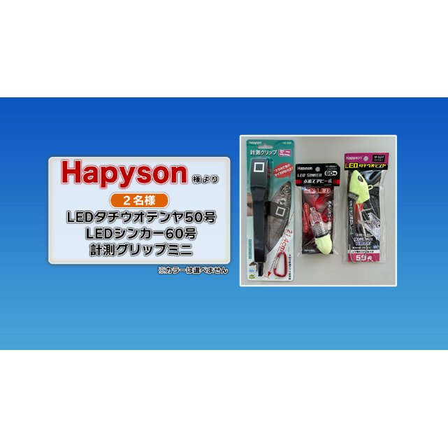 LEDタチウオテンヤ50号・LEDシンカー60号・計測グリップミニ（※カラーは選べません）